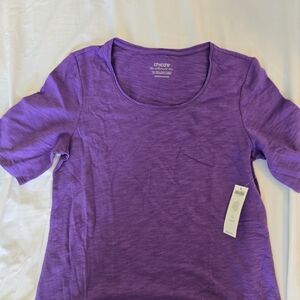 Chico's Vibrant Purple Short (Elbow) Sleeve Top